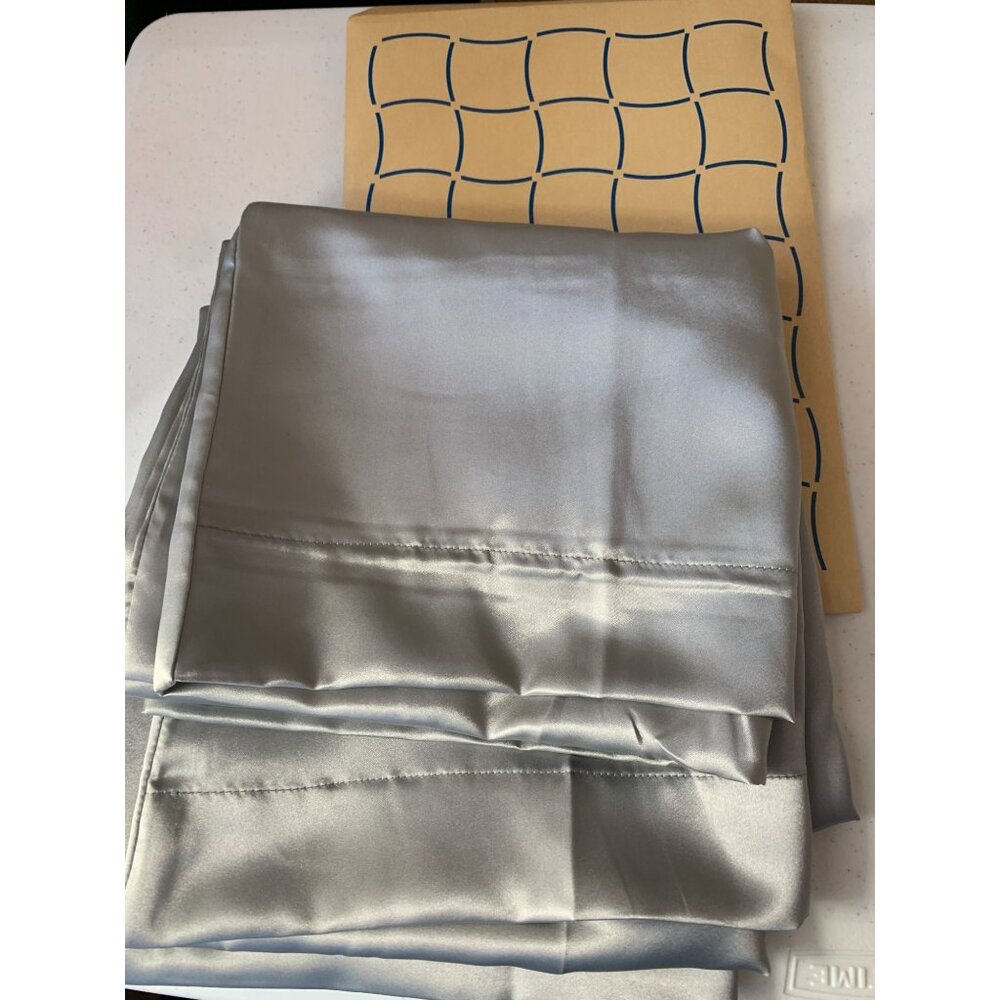 Silver Satin Pillowcase Set By Bedsure set of two